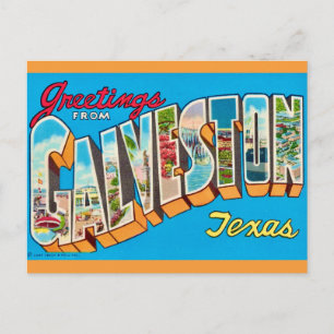Tarjeta postal antigua de Galveston Texas