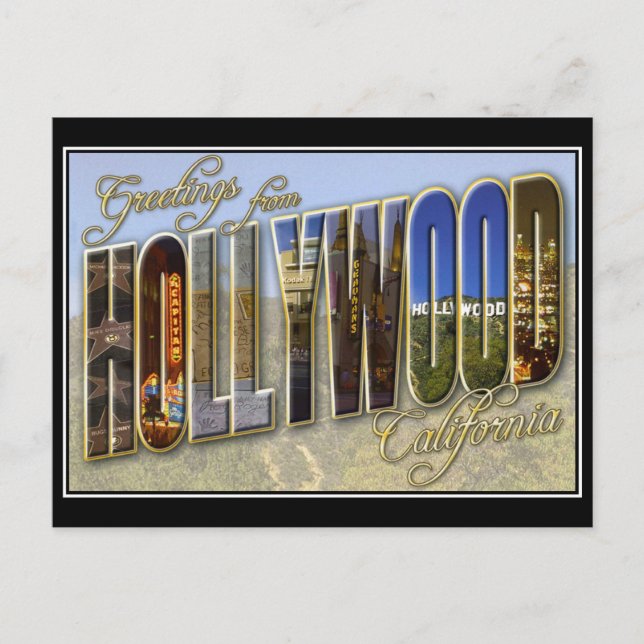 tarjeta postal antigua de hollywood (Anverso)