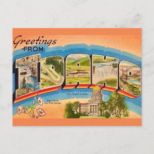 Tarjeta Postal Antigua de Idaho