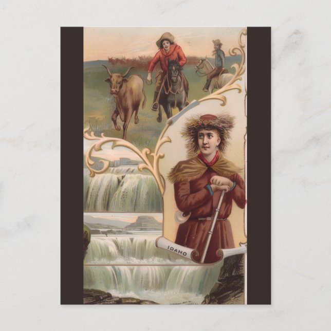 Tarjeta postal antigua de Idaho (Anverso)