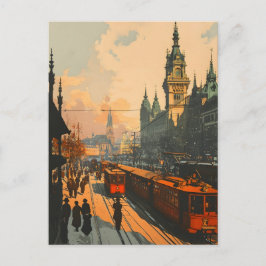 Tarjeta postal antigua de invierno de Viena