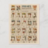 Tarjeta postal antigua de Israel