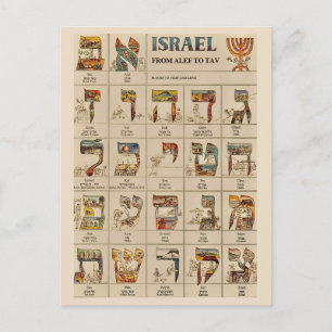 Tarjeta postal antigua de Israel