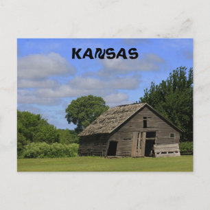Tarjeta postal antigua de Kansas Country