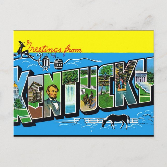 Tarjeta postal antigua de Kentucky (Anverso)