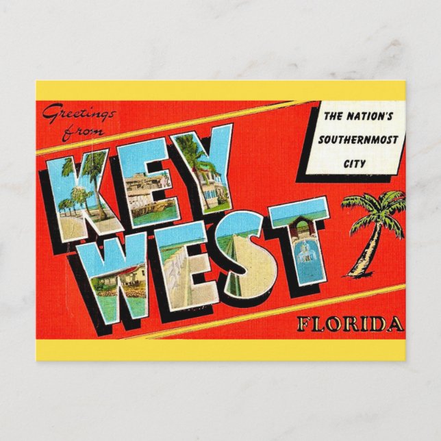 Tarjeta postal antigua de Key West (Anverso)