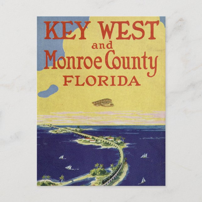 Tarjeta postal antigua de Key West Monroe County F (Anverso)