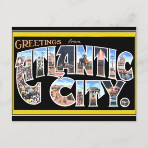Tarjeta postal antigua de la ciudad de Atlantic