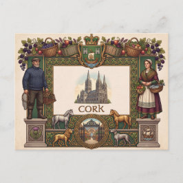Tarjeta postal antigua de la ciudad de Cork Irland