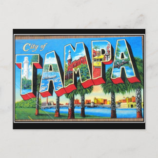Tarjeta postal antigua de la ciudad de Tampa