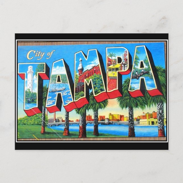 Tarjeta postal antigua de la ciudad de Tampa (Anverso)