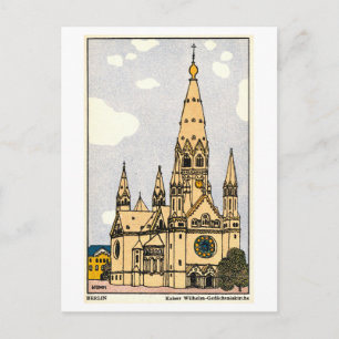 Tarjeta postal antigua de la Iglesia de Kaiser Wil
