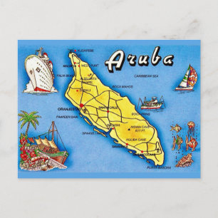 Tarjeta postal antigua de la isla de Aruba