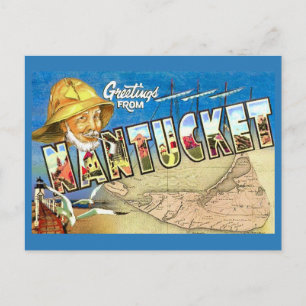 Tarjeta postal antigua de la isla de Nantucket