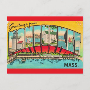 Tarjeta postal antigua de la isla Nantucket