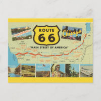 Tarjeta postal antigua de la Ruta 66