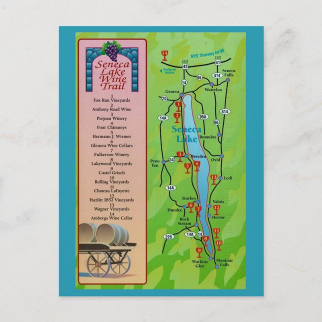 Tarjeta postal antigua de la ruta del vino de Sene (Anverso)