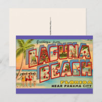 Tarjeta postal antigua de Laguna Beach FL