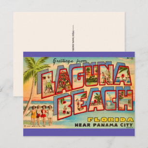 Tarjeta postal antigua de Laguna Beach FL