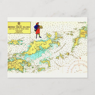 Tarjeta postal antigua de las Islas Vírgenes Britá