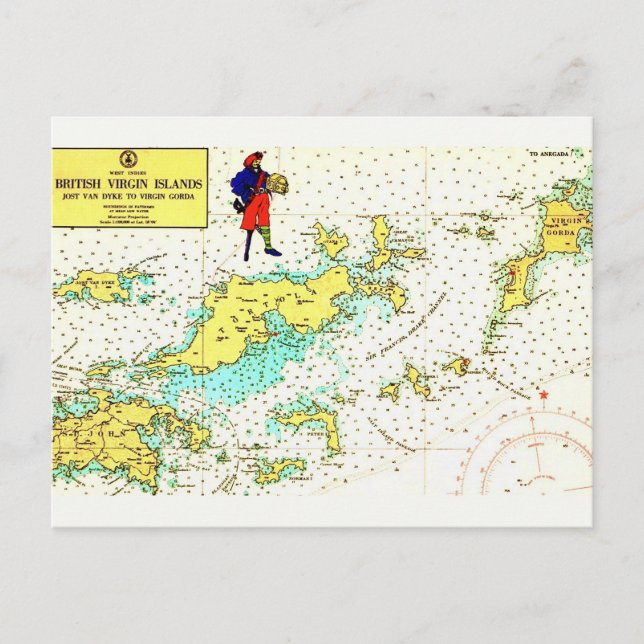 Tarjeta postal antigua de las Islas Vírgenes Britá (Anverso)