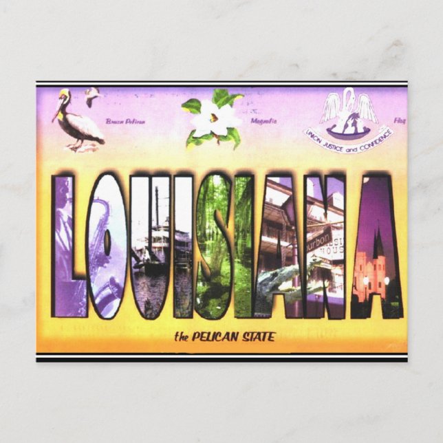 Tarjeta postal antigua de Luisiana (Anverso)