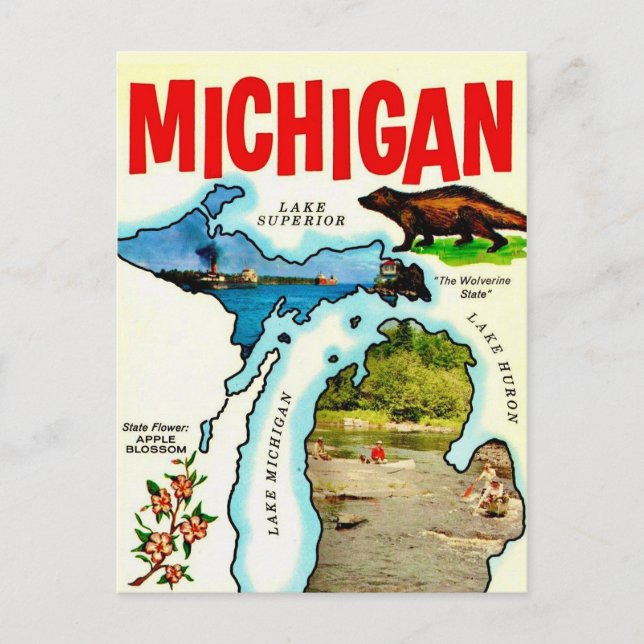 Tarjeta postal antigua de Michigan State (Anverso)