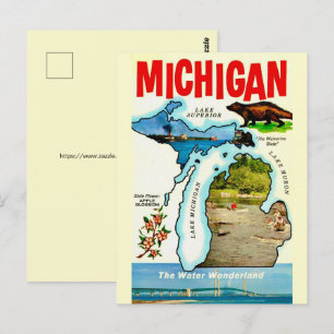 Tarjeta postal antigua de Michigan State