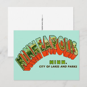Tarjeta postal antigua de Minneapolis