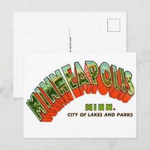 Tarjeta postal antigua de Minneapolis