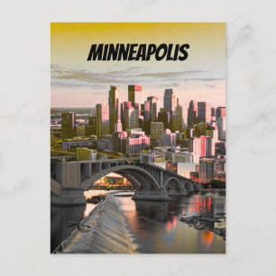 Tarjeta Postal Antigua de Minneapolis Minnesota