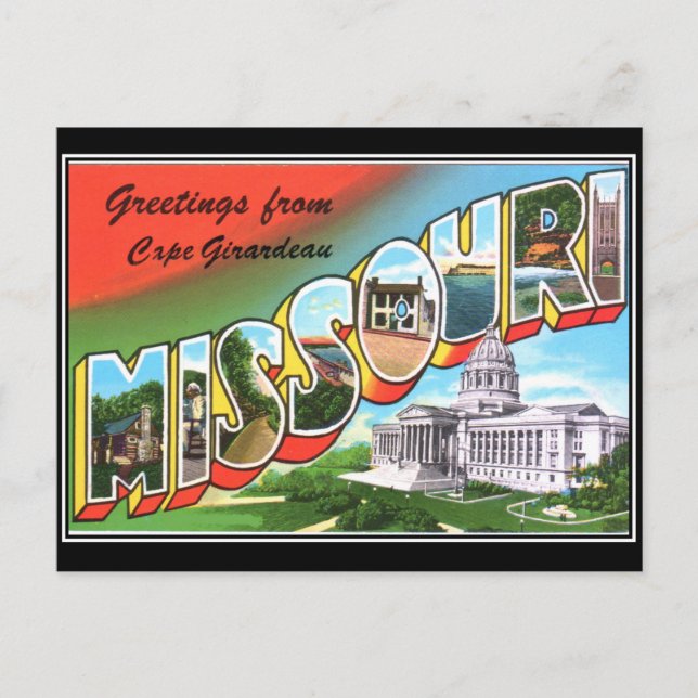 Tarjeta postal antigua de Missouri (Anverso)