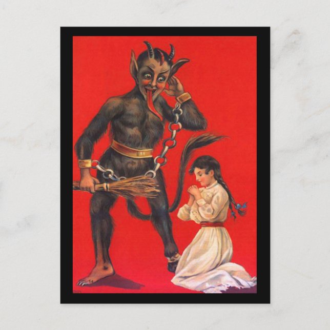 Tarjeta postal antigua de moda Gruss Vom Krampus (Anverso)
