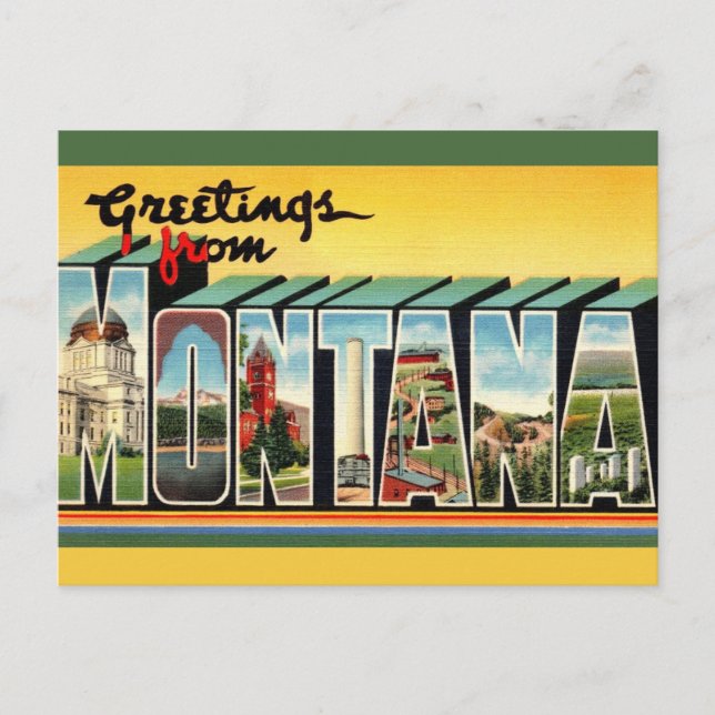 Tarjeta postal antigua de Montana (Anverso)
