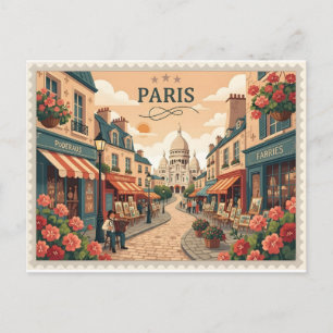 Tarjeta postal antigua de Montmartre París
