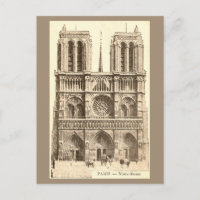 Tarjeta postal antigua de Notre-Dame París