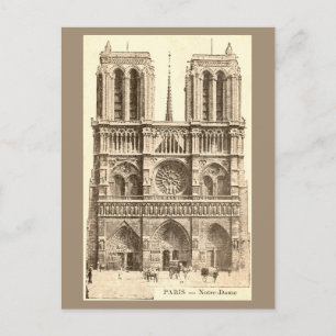 Tarjeta postal antigua de Notre-Dame París