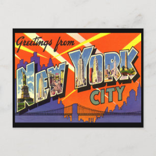 Tarjeta postal antigua de Nueva York
