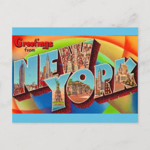 Tarjeta postal antigua de Nueva York