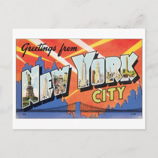 Tarjeta postal antigua de Nueva York