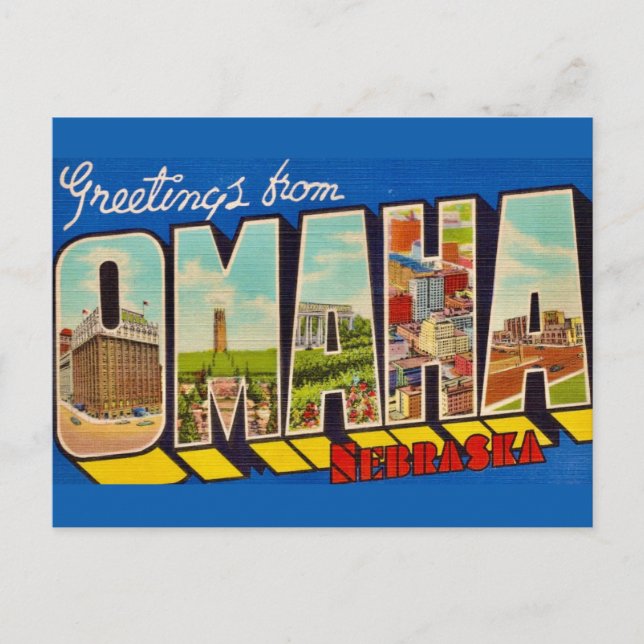 Tarjeta postal antigua de Omaha Nebraska (Anverso)
