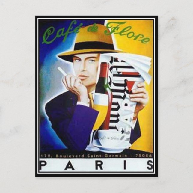 Tarjeta postal antigua de París (Anverso)