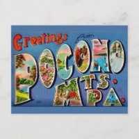 Tarjeta postal antigua de Pocono Mountains