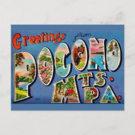 Tarjeta postal antigua de Pocono Mountains