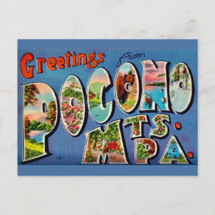 Tarjeta postal antigua de Pocono Mountains