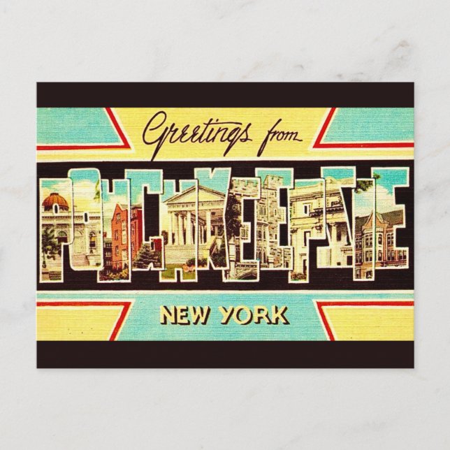 Tarjeta postal antigua de Poughkeepsie NY (Anverso)