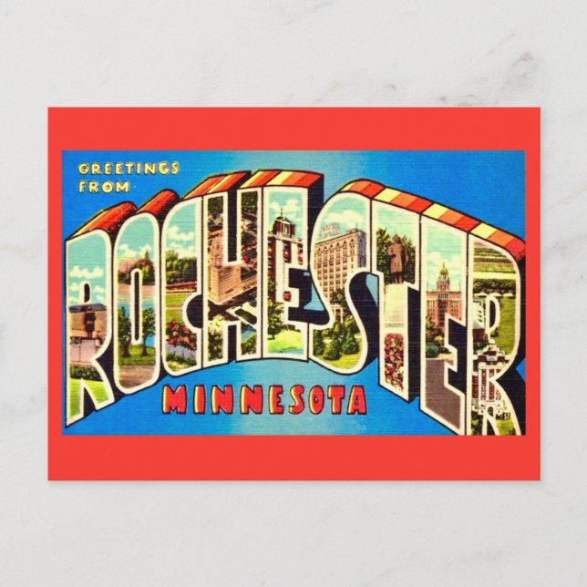 Tarjeta Postal Antigua de Rochester Minn (Anverso)