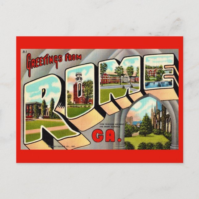 Tarjeta postal antigua de Rome Georgia (Anverso)