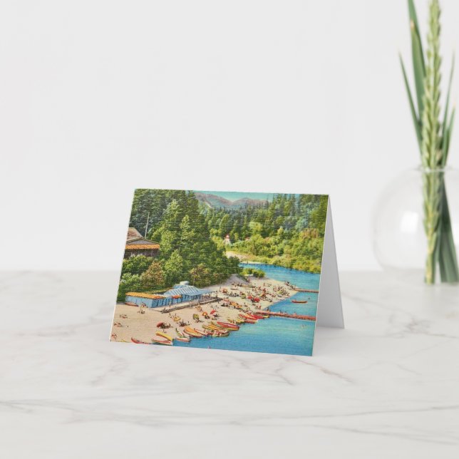 Tarjeta postal antigua de Russian River Beach  (Anverso)