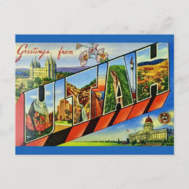 Tarjeta postal antigua de saludo de Utah